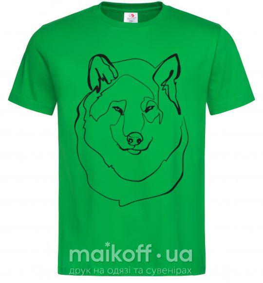 Мужская футболка Волк Зеленый фото