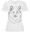 Жіноча футболка Волк Білий фото