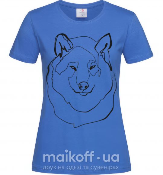 Жіноча футболка Волк Яскраво-синій фото