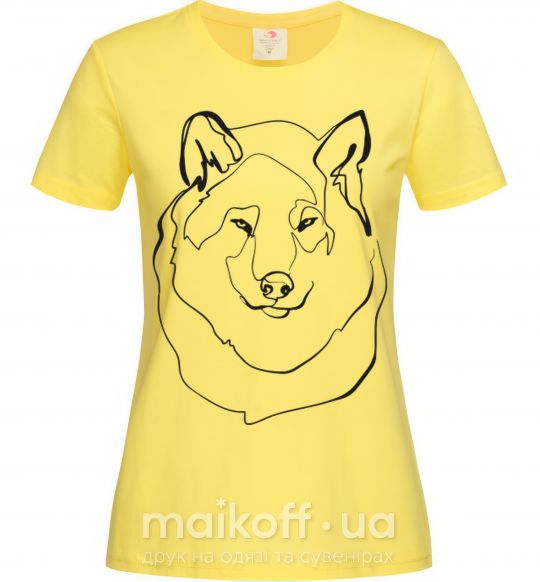 Жіноча футболка Волк Лимонний фото