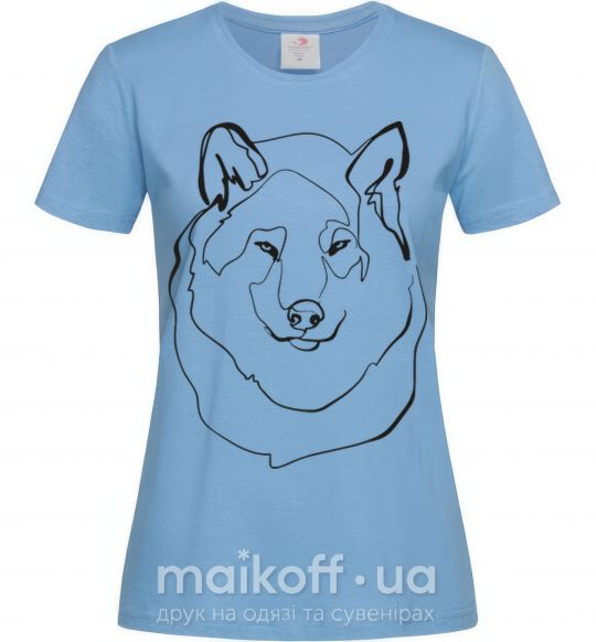 Жіноча футболка Волк Блакитний фото