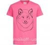 Дитяча футболка Волк Яскраво-рожевий фото