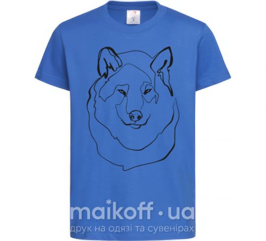 Дитяча футболка Волк Яскраво-синій фото