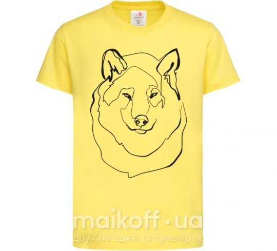Дитяча футболка Волк Лимонний фото
