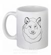 Чашка керамическая Волк Белый фото
