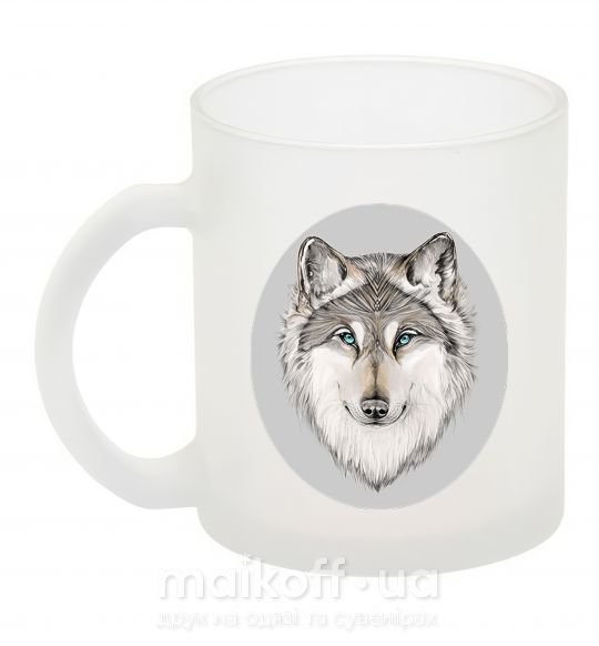 Чашка стеклянная Волк в овале Фроузен фото