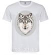 Мужская футболка Волк в овале Белый фото