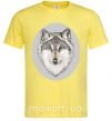 Мужская футболка Волк в овале Лимонный фото