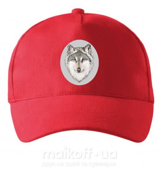 Кепка Волк в овале Красный фото