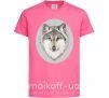 Детская футболка Волк в овале Ярко-розовый фото