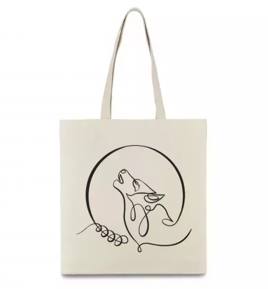 Эко-сумка Wolf curves Бежевый фото