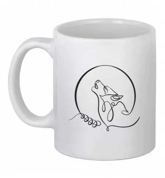 Чашка керамічна Wolf curves Білий фото