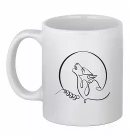 Чашка керамическая Wolf curves Белый фото