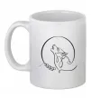 Чашка керамічна Wolf curves Білий фото
