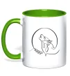 Чашка с цветной ручкой Wolf curves Зеленый Чашка с цветной ручкой Wolf curves Зеленый фото