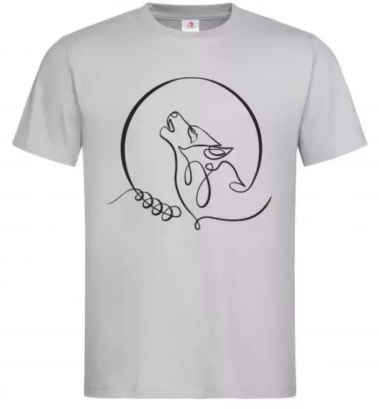 Мужская футболка Wolf curves Серый фото