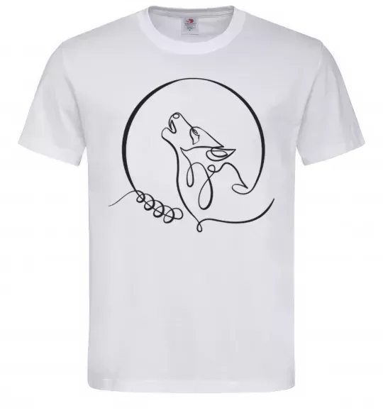 Мужская футболка Wolf curves Белый фото