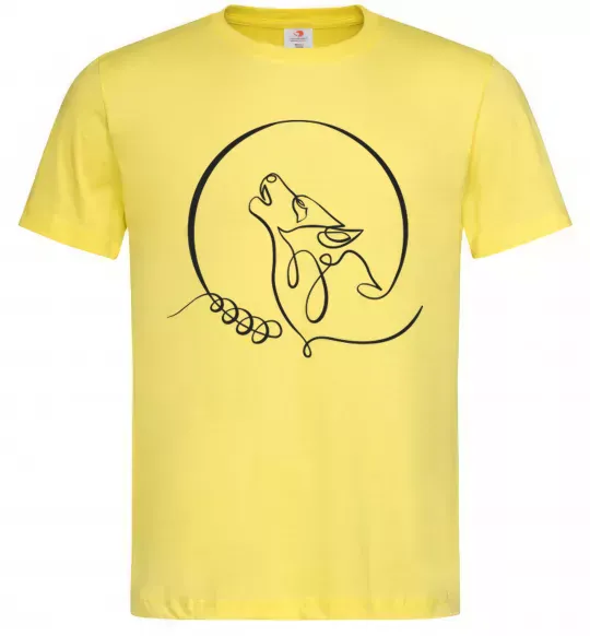 Мужская футболка Wolf curves Лимонный фото