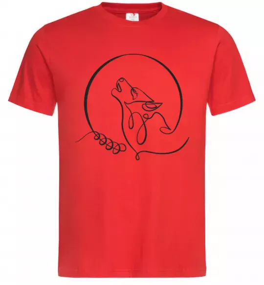 Мужская футболка Wolf curves Красный фото