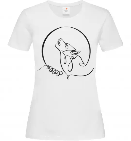 Женская футболка Wolf curves Белый фото