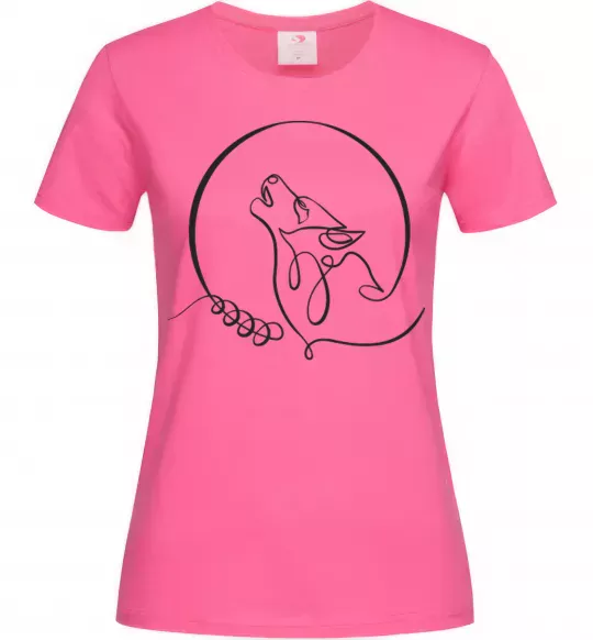 Женская футболка Wolf curves Ярко-розовый фото