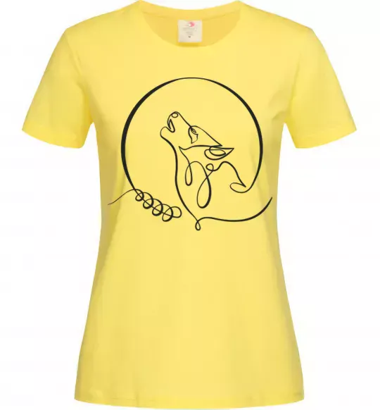 Женская футболка Wolf curves Лимонный фото