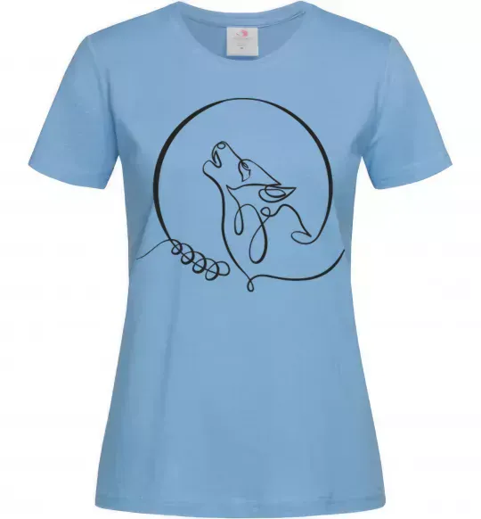 Женская футболка Wolf curves Голубой фото