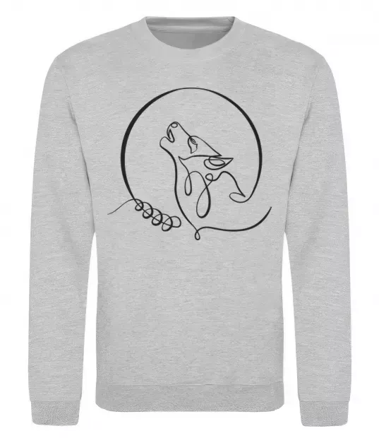 Світшот Wolf curves Сірий меланж фото