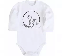 Детский боди Wolf curves Белый фото