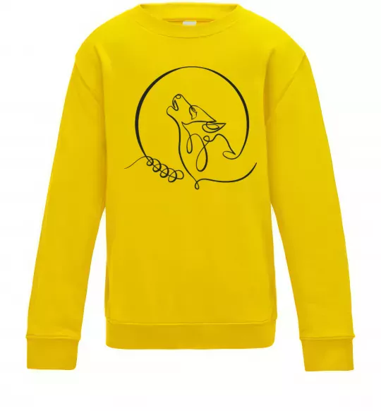 Детский Свитшот Wolf curves Солнечно желтый фото