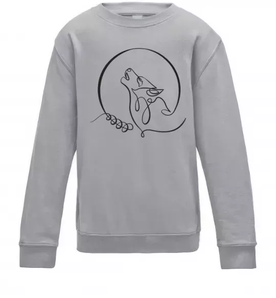 Детский Свитшот Wolf curves Серый меланж фото