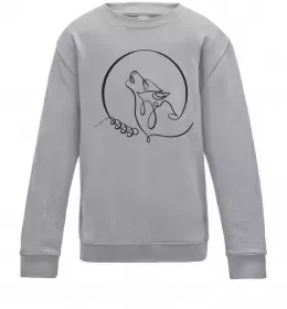 Детский Свитшот Wolf curves Серый меланж фото