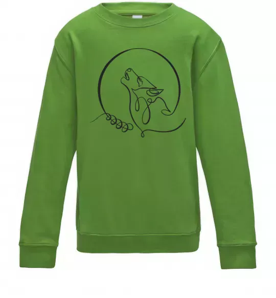 Детский Свитшот Wolf curves Лаймовый фото