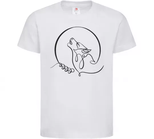 Детская футболка Wolf curves Белый фото