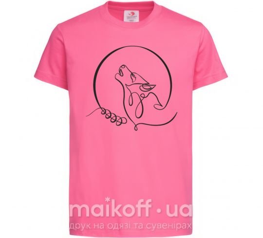 Дитяча футболка Wolf curves Яскраво-рожевий фото