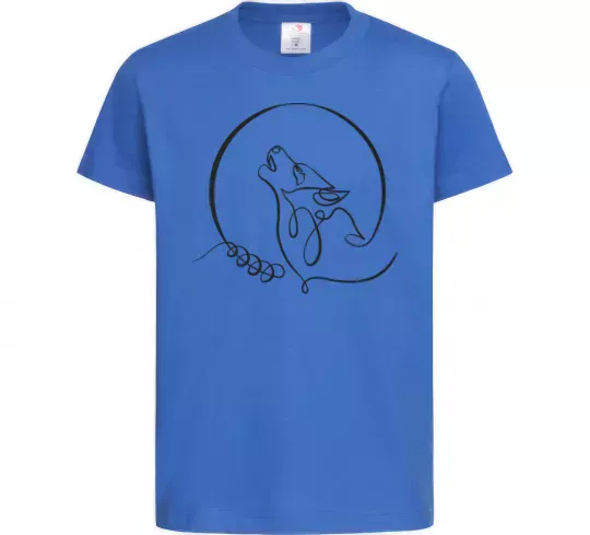 Детская футболка Wolf curves Ярко-синий фото