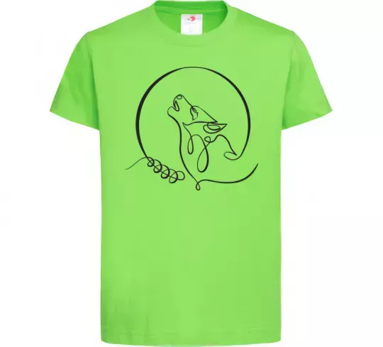 Детская футболка Wolf curves Лаймовый фото