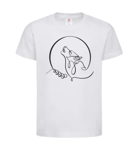 Детская футболка Wolf curves Белый фото