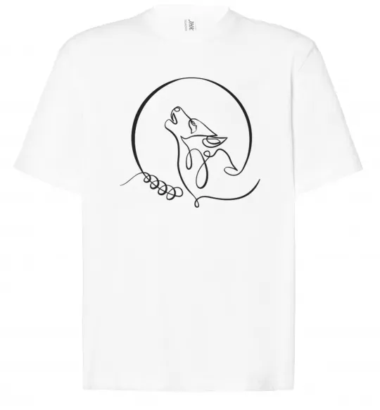 Футболка Оверсайз Wolf curves Белый фото