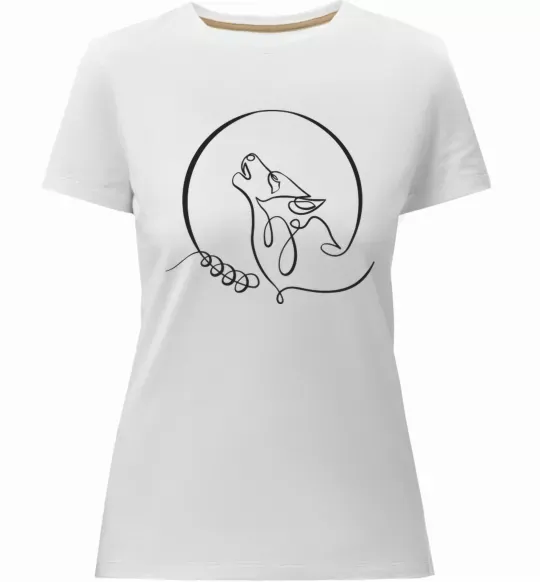 Женская премиум футболка Wolf curves Белый фото