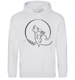 Мужская толстовка (худи) Wolf curves Серый меланж фото