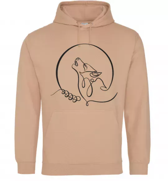 Чоловіча толстовка (худі) Wolf curves Пісочний фото