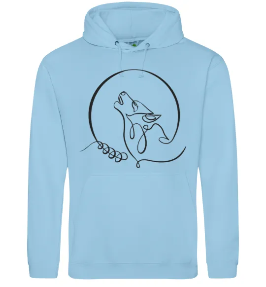 Мужская толстовка (худи) Wolf curves Голубой фото