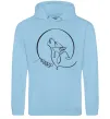 Мужская толстовка (худи) Wolf curves Голубой фото