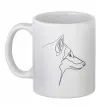 Чашка керамічна Wolf line drawing Білий фото