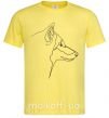 Мужская футболка Wolf line drawing Лимонный фото