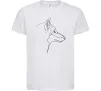 Дитяча футболка Wolf line drawing Білий фото