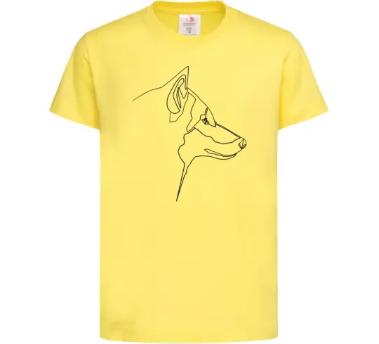 Дитяча футболка Wolf line drawing Лимонний фото