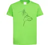 Дитяча футболка Wolf line drawing Лаймовий фото