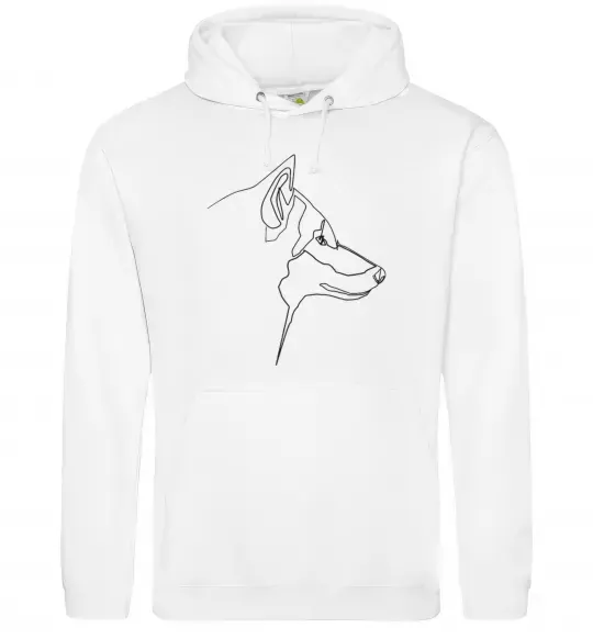 Чоловіча толстовка (худі) Wolf line drawing Білий фото